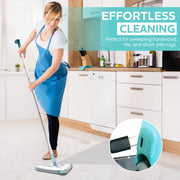Intersell Zippi Sweeper Pro Cordless Tri-Brush Floor Sweeper, Triangular Design, Teal and Gray