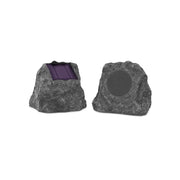 Innovative Technology ITSBO-513PS5 Premium 5-Watt Bluetooth Outdoor Rock Speakers with A/C Adaptor, Built In Rechargeable 5200mAh Battery and Solar Panels, Pair, Charcoal