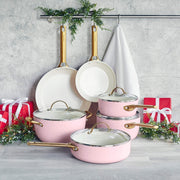 GreenPan CC002445-001 Reserve Ceramic Nonstick 10-Piece Cookware Set, Blush