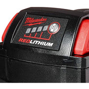 Milwaukee Power Tool Battery M18 Redlithium 5.0Ah 18V with REDLINK Intelligence and Onboard Fuel Gauge 48-11-1850