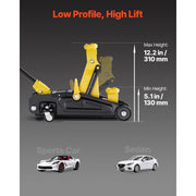 KFFKFF Low Profile Floor Jack, 1.5 Ton Capacity, Steel Racing Jack with Quick Lift Pump, 5.1-12.2 in Lifting Range, VL-80015