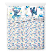 Lilo & Stitch Sweet Stitch 7 Piece Full Size Kids Comforter Set with Shams, Blue