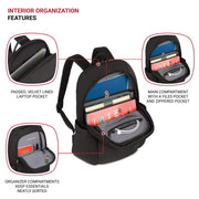 SWISSGEAR Bloom Laptop Backpack, Compact Lightweight with Padded Velvet Laptop Compartment, Black, 17.75 in