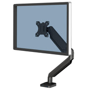 Fellowes Platinum Series Single Monitor Arm for Up to 40-Inch Monitors, Full Motion with 360 Rotation, VESA Mount, Integrated USB Ports, Black, 8043301