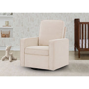 Delta Children Noah Upholstered Swivel Glider with Stain-Resistant LiveSmart Fabric, Almond, GREENGUARD Gold Certified