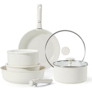 CAROTE A10242 Pots and Pans Set Non Stick, Petra White