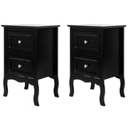 UBesGoo Set of 2 Nightstand Wood End Tables Bedroom Table Furniture, Black - Sturdy and Stable