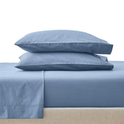 Better Homes & Gardens BH8428029490-09 Cool & Crisp 4-Piece 300 Thread Count Blue Water Cotton Percale Sheet Set, Queen