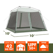 Ozark Trail 10 x 10 Instant Screen House, Double Hub, Cabin Shape, UV50+ Polyester, Heavy-Duty No-See-Um Mesh, 88-Inch Center Height, 31115