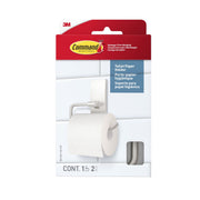 Command Bath Satin Nickel Toilet Paper Holder, Wall-Mounted Metal, Damage-Free Installation, Includes 2 Adhesive Strips, BATH53-SN-ESF