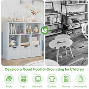 Homfa FMD-112 5 Cube Toy Storage Organizer with 3 Movable Drawers, Gray Finish