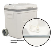 Igloo 60 QT Marine Wheeled Ice Chest Cooler, White, 60 Quart, Marine-Grade Durability, 50798