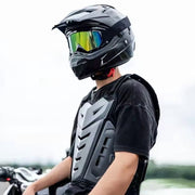 Unbranded Motocross Body Armor Jacket, Back Chest Protector, Shock-Absorbing Foam, Black - Durable PE Plastic Shell