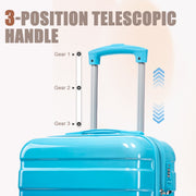 Alvantor 2 Piece Spinner Luggage Set, Gradient Navy and Light Blue, 20 in Carry-On Suitcase with 14 in Cosmetic Case