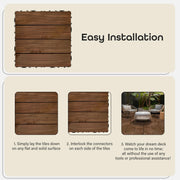 Achim OutdoorZ Interlocking 12-Inch Deck Tiles, Royal Mahogany, 27 Tiles Covering 27 Sq Ft