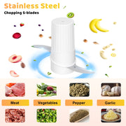 VAVSEA Food Processor Electric Food Chopper, 6 Cup Capacity, 250W Motor, 3 Speeds, White - Stainless Steel