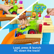 Little People JKB05 Disney Pixar Toy Story Andy's Room Toddler Playset with Woody Figure and RC Vehicle, Multicolor