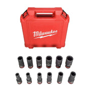 Milwaukee Electric Tool 49-66-7011 Shockwave 1/2 inch Drive SAE Deep Well Impact Socket Set (12-Piece)
