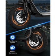 ZDZA Adult Electric Scooter with 750W Peak Brushless Motor, 15.5 mph Speed, 20 Mile Range, Foldable 12-Inch Pneumatic Tires, Adjustable Handlebar, Seat, Carry Basket, ZDZA750WES