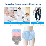 Pukitry Washable Incontinence Underwear with TPU Leakage-Proof Waterproof Area and Absorbent Inserts, Pink, Size L, Pack of 2