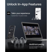 SHOKZ OpenRun Pro 2 Bone Conduction Sports Headphones Black - 12 Hour Battery Life, Bluetooth 5.3, AI Noise-Canceling Microphone