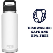 YETI Rambler Bottle with Chug Cap, Double-Wall Vacuum Insulated, Leakproof, 36 oz, Firefly Yellow, 81628652