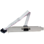 StarTech Motherboard Header Slot Plate, 16in DB9 Male Serial to 10-Pin IDC Connector, Gray, PLATE9M16