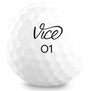 Vice Golf Pro Zero Premium 3-Piece Fused Urethane Golf Balls, White, 1 Dozen, 344 Dimple Pattern