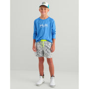 Huk Pursuit KC Printed Volley Swim Shorts for Kids - Sharkskin - M