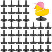 Whoaoh Plastic Duck Holders, 40 Pcs Black Resin Plastic Dashboard Display Stands with Strong Adhesive Base, Universal Car Interior Decoration