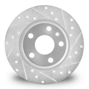 Dynamic Friction Company Brake Rotor, Drilled and Slotted, Zinc-Plated Black Finish, Premium Iron Castings, CNC Machined, Balanced, Non-Directional Finish, 633-03038R