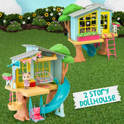 Honey Bee 470194 Acres 10in Treetop Hideaway Dollhouse with Miniature Figure, 21 Pieces