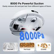 Roborock Q7 L5 Robot Vacuum and Mop Combo, 8,000Pa Suction, Dual Anti-Tangle System, LiDAR Navigation, White