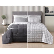 Beco 49R9B 746203 Style2 Alfie 7 Piece Mix & Match Reversible Bed in a Bag, King Gray