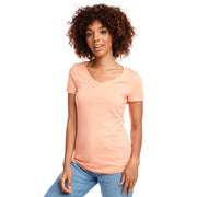 Next Level Women's Ideal V-Neck T-Shirt, Lightweight 60% Cotton 40% Polyester, Classic Fit, Tear-Away Label, N1540
