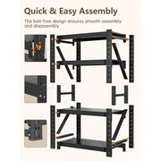 CXUZCZ 4-Tier Heavy-Duty Steel Storage Shelves, Adjustable, Rust-Resistant, Black, 63