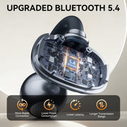 Veatool H37 Clip On Bluetooth Headphones, Bone Conduction, Lightweight Comfort, LED Digital Display