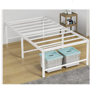 Nefoso Full Bed Frame 18 Inch Tall Heavy Duty Metal Platform Bed Frame No Box Spring Needed White