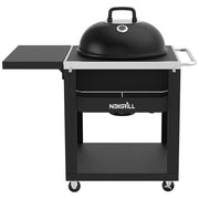 Nexgrill 810-0026HC Charcoal Kettle Grill with Table Cart and Side Table Black