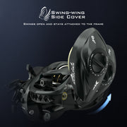 KastKing MegaJaws Elite Left-Handed Baitcasting Reel, 7.2:1 Gear Ratio, 12 Bearings, Magnetic Braking System, Purple