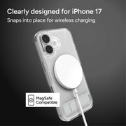 ZAGG Clear Snap with Kickstand Hard Shell Bumper Case, Clear, Drop Protection up to 10 ft, MagSafe Compatible, for iPhone 17, 702319381