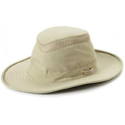 Tilley LTM6 Airflo Broad Brim Sun Hat, Certified UPF 50+ Protection, Breathable Mesh Crown, Water-Resistant Nylamtium Fabric, Adjustable Wind Cord, Khaki Olive, Size 7 7/8