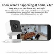 Onn Wired Indoor Security Camera, 1080p HDR Video, Two-Way Talk, Intelligent Motion Alerts, Night Vision, 3-Hour Event History