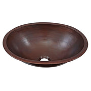 ECOSINKS BOU-1713BC Oval Handmade Solid Copper Undermount Sink, Aged Copper
