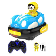 RC Bumper Car Funtogether Toys 2-Player Set with Ejector Seats, Lights & Sounds, 2.4GHz Remote, USB Rechargeable, Red & Blue