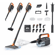 Leemone HelpX Steam Mop, 13-in-1 Multi-Purpose Detachable Handheld Steamer, 17 Accessories, Large Capacity, Adjustable Height, LM-SteamMop