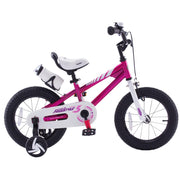 RoyalBaby Freestyle 12 Inch Kids Bicycle with Training Wheels, Water Bottle, Reflectors, Fuchsia, RB12B-6F