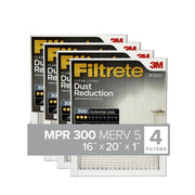 3M 300-4-JU Filtrete MERV 5 Dust Reduction HVAC Furnace Air Filter, 16