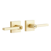 Miseno Mlk1022 Lorton Flat Bar Single Cylinder Keyed Entry Door Lever Set, Satin Brass