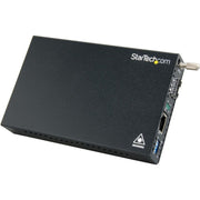 StarTech.com Gigabit Ethernet Fiber Media Converter with Open SFP Slot, Steel Chassis, Single and Multi-Mode Compatible, Black, ET91000SFP2